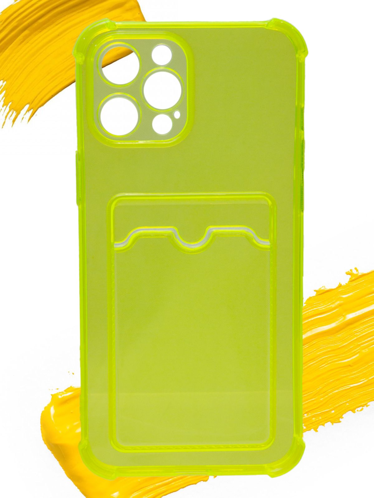 

Чехол для карты на Apple iPhone 12 Pro Max, прозрачный желтый, Silicone case