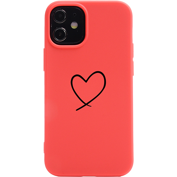 

Bestluck Накладка Soft Sense для Apple iPhone 12 Mini с 3D принтом "Heart" красный