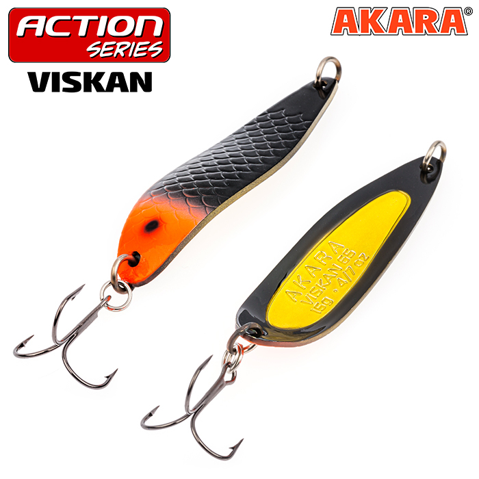 

Блесна колебалка Akara Action Series Viskan 65 21 гр. 3/4 oz. AB113, Черный;оранжевый;золотистый, Viskan