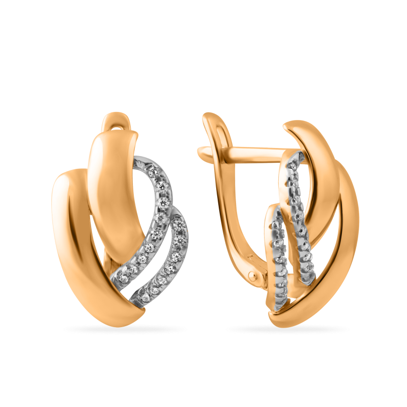 

Серьги из красного золота с фианитом Санис 01-215892, 01-215892