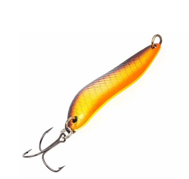 

Блесна колебалка Akara Action Series Viskan 65 18 гр. 9/14 oz. AB114, Золотистый;оранжевый, Action Series Viskan