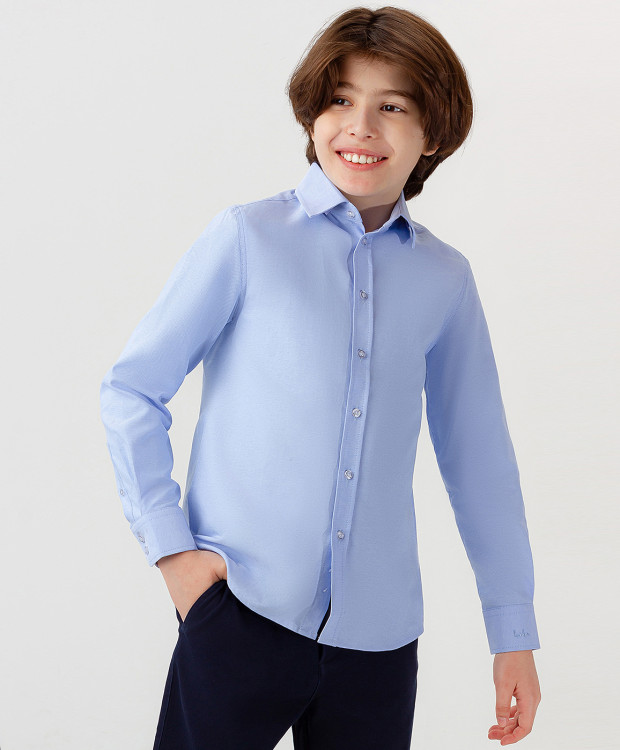 Рубашка на пуговицах голубая Button Blue (170)