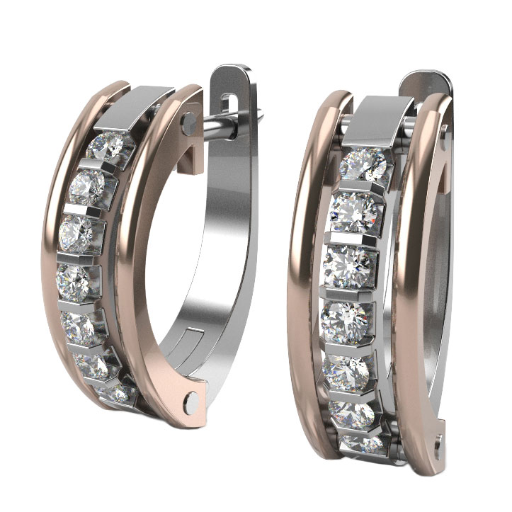 

Серьги из красного золота с бриллиантом Graf Кольцов DN-S41-14BR/KB, DN-S41-14BR/KB