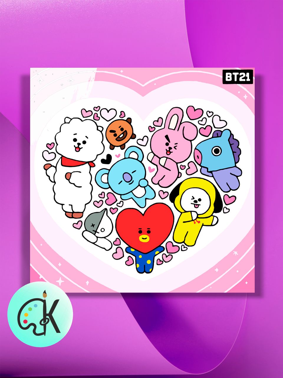 

Картина по номерам на холсте Культура Цвета BTS BT21 Чиби, 40 х 40 см, BTS BT21 Чиби