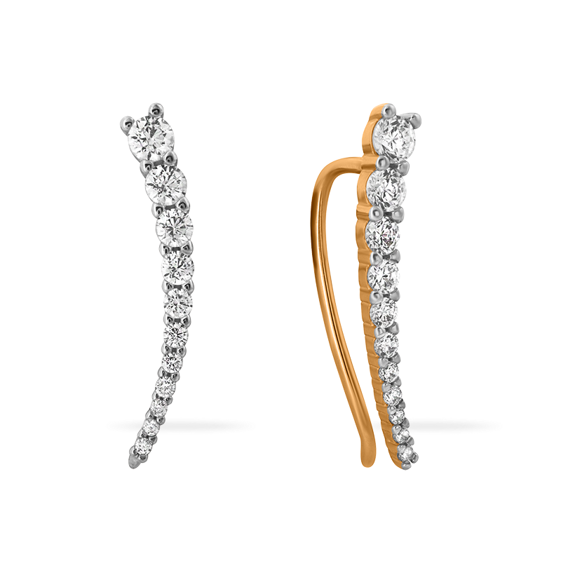 

Серьги клаймберы из красного золота с фианитом Санис 01-216406, 01-216406
