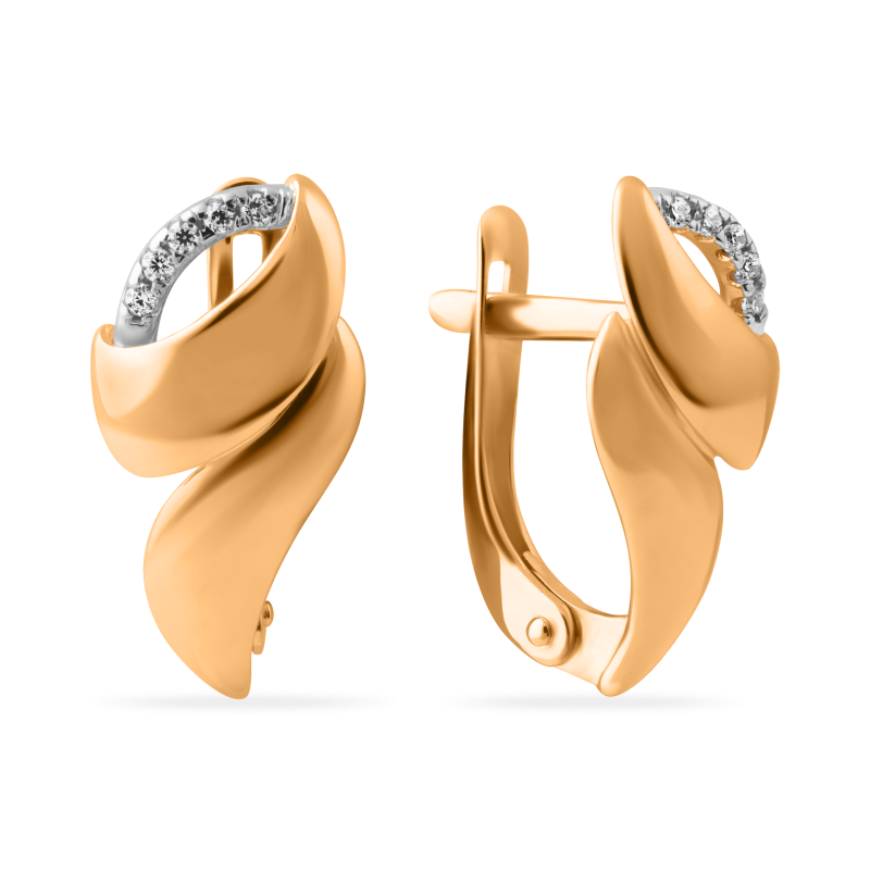 

Серьги из красного золота с фианитом Санис 01-215894, 01-215894