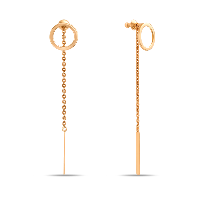 

Серьги джекеты из красного золота Санис 01-205086, 01-205086