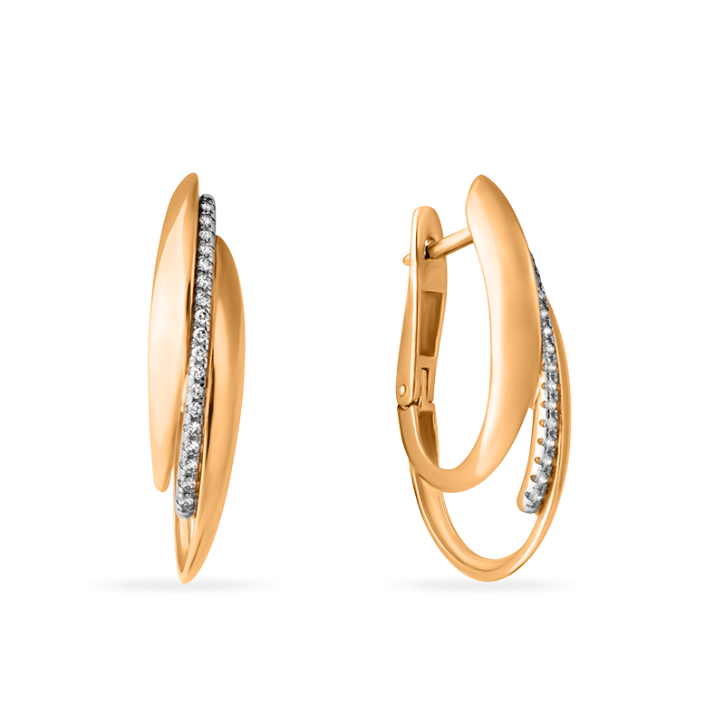 

Серьги из красного золота с фианитом Санис 01-215469, 01-215469