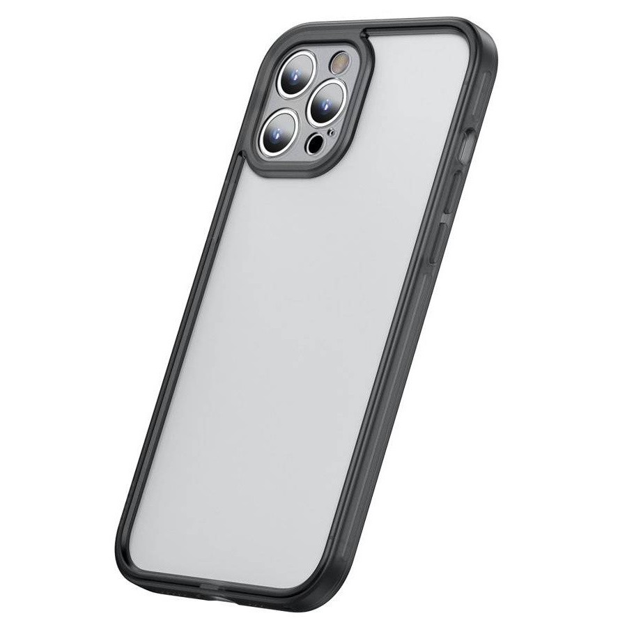 фото Чехол baseus camera lens protector frame case для iphone 12 pro max черный