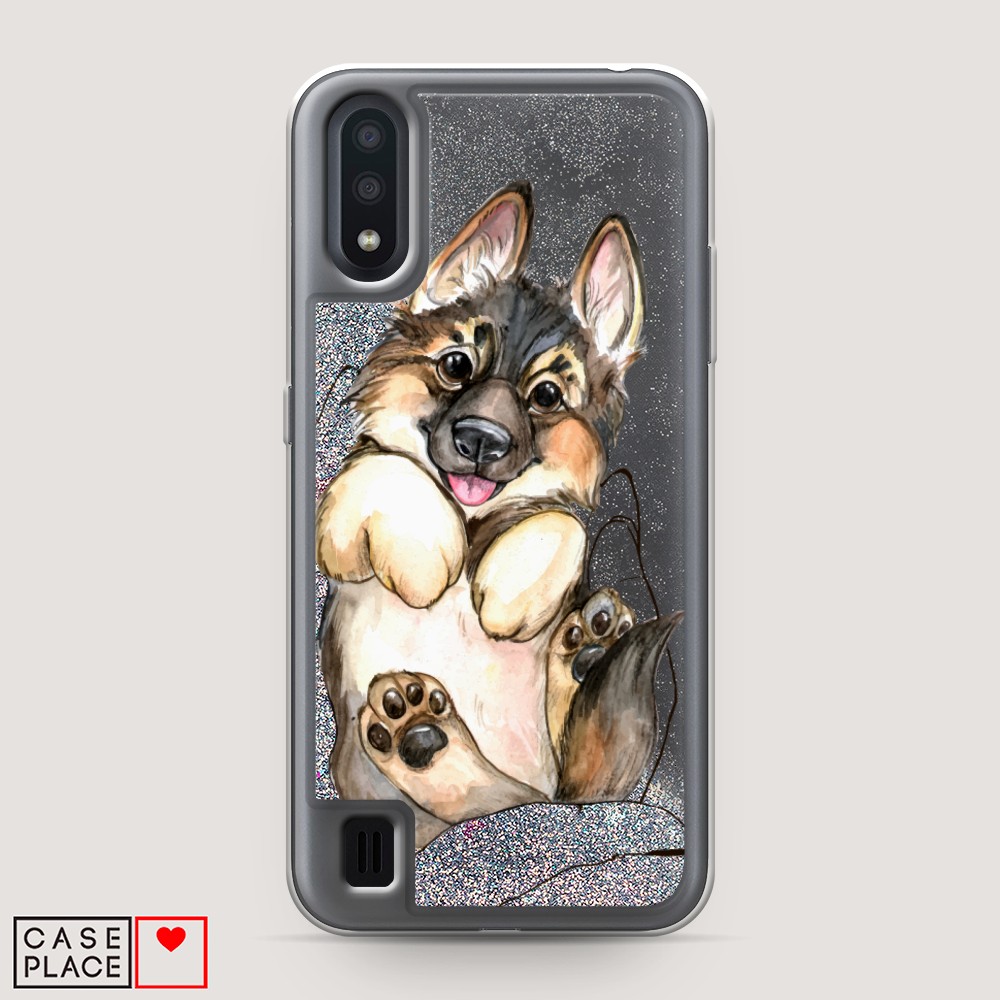 

Чехол Awog на Samsung Galaxy A01 "Овчарка в ладошках", Разноцветный, 29591-1