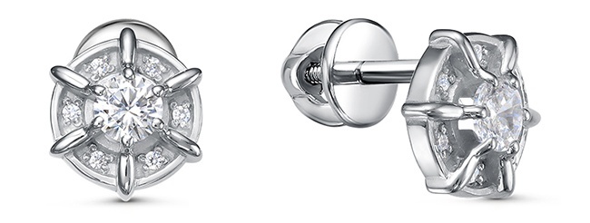 

Серьги из серебра Kari Jewelry 222157, фианит, 222157