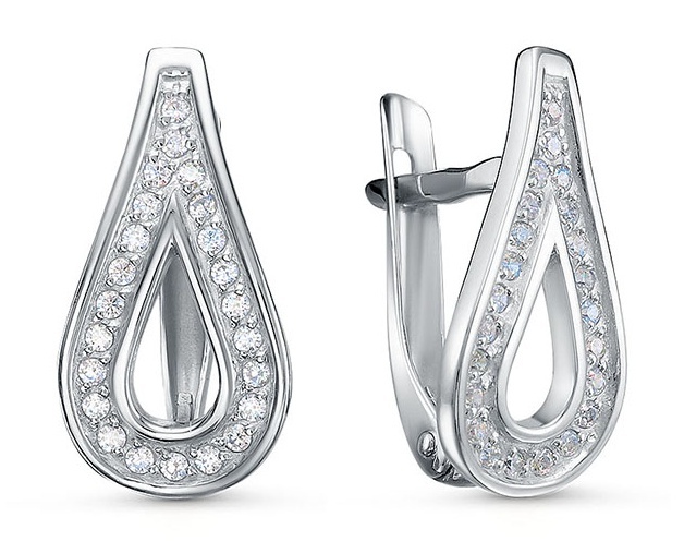 

Серьги из серебра Kari Jewelry 222154, фианит, 222154