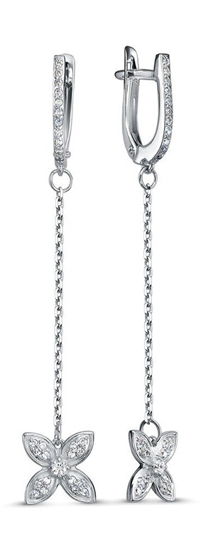 

Серьги из серебра Kari Jewelry 213502, фианит, 213502