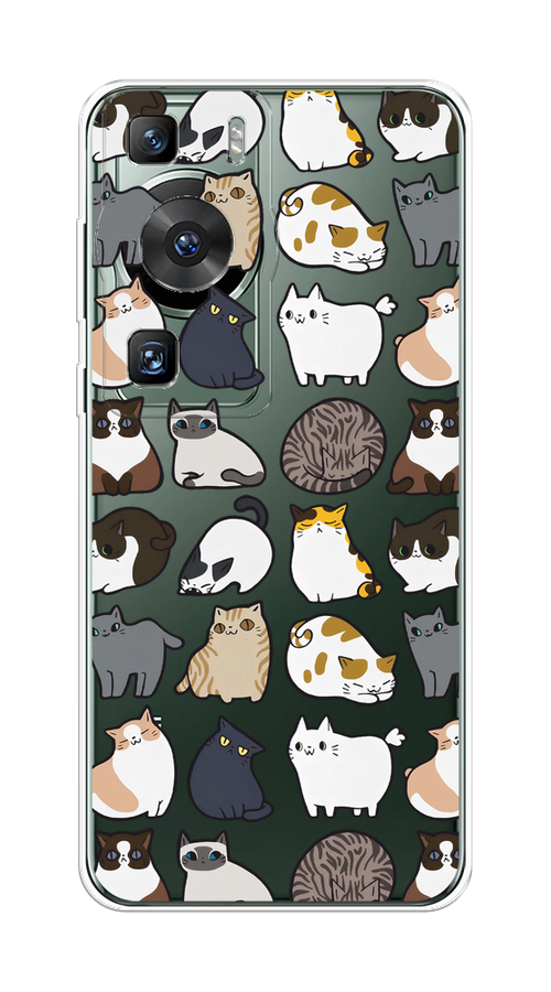 

Чехол на Huawei P60/P60 Pro "Милые котики", Прозрачный;белый;серый, 6121150-1