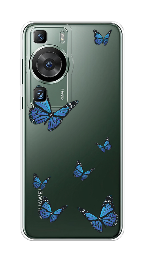 

Чехол на Huawei P60/P60 Pro "Blue butterflies", Синий;черный, 6121150-1