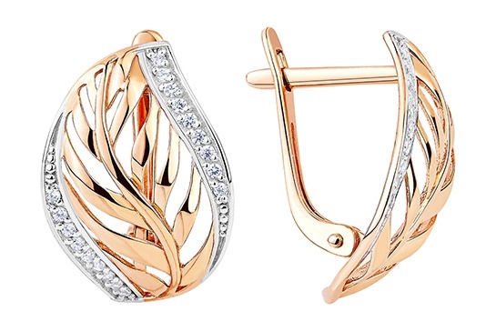 

Серьги из золота Kari Jewelry 237752, фианит, 237752