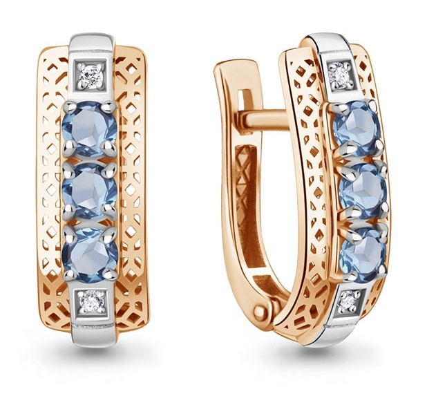 

Серьги из золота Kari Jewelry 231812, топаз/фианит, 231812