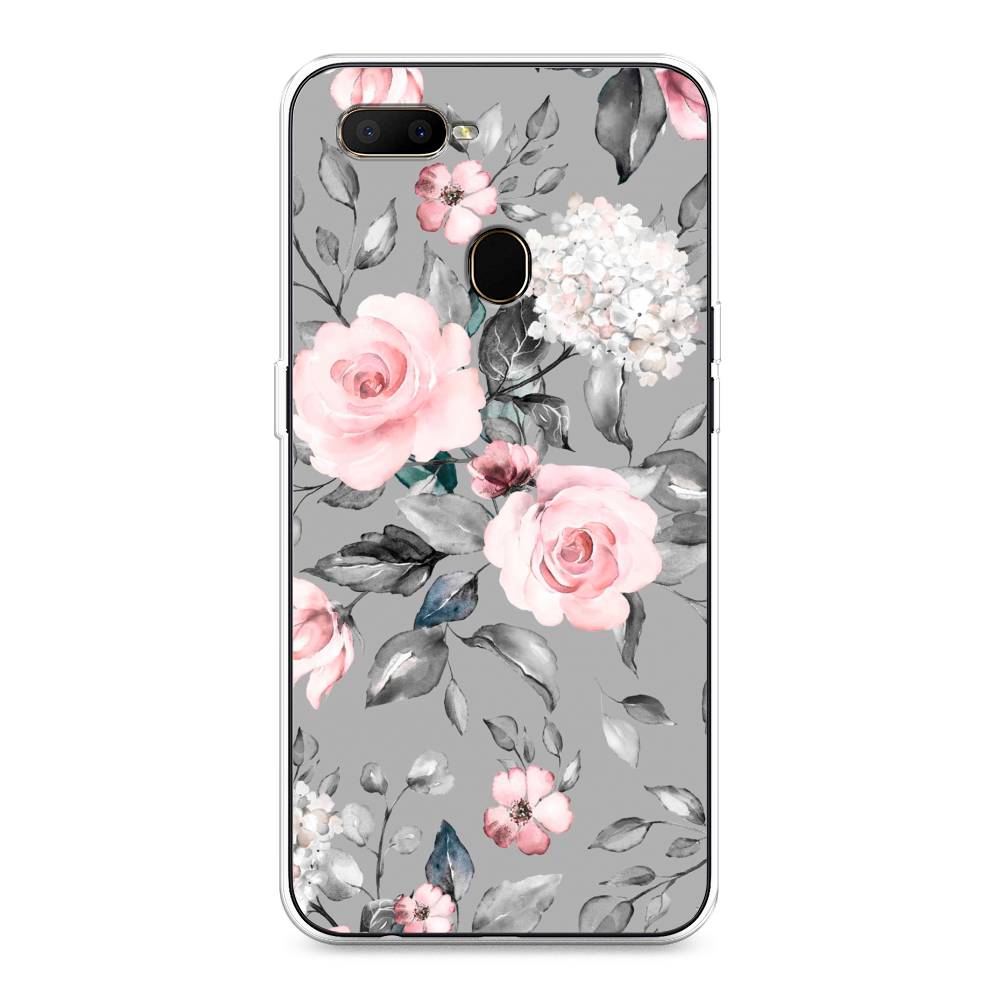 

Чехол Awog "Розы на сером" для Oppo A5s, 252350-8