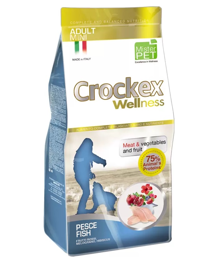 Сухой корм для собак Crockex Wellness Adult Mini, рыба, рис, 7.5кг