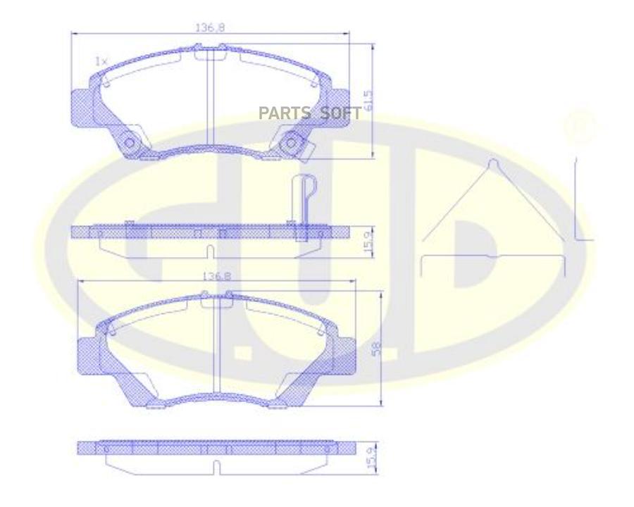 

Колодки пер hon civic 06-12 1.3i ima (hybrid) G.U.D. gbp135802 К-т