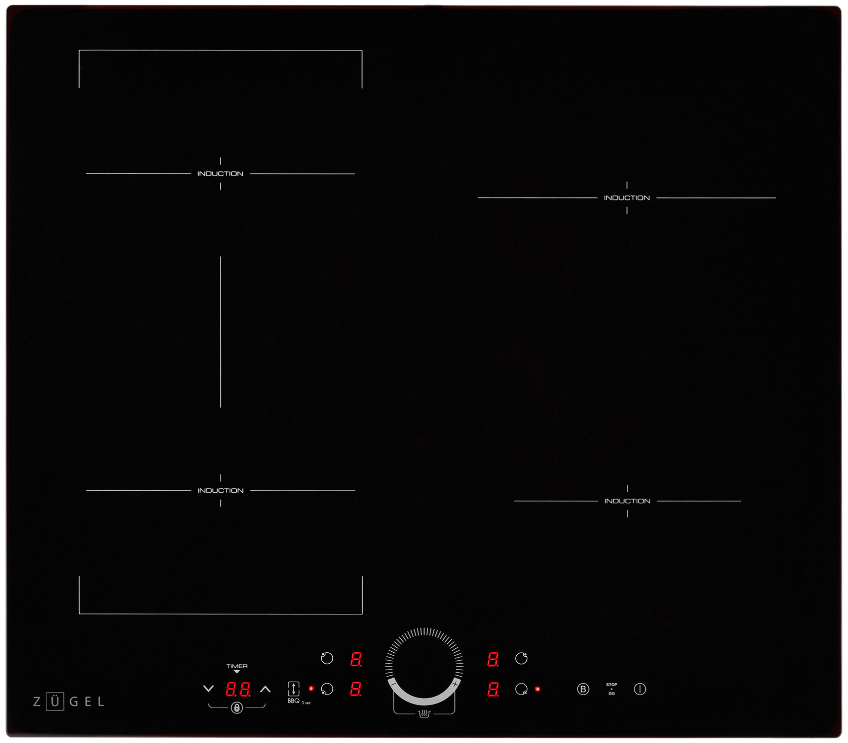 

Встраиваемая варочная панель индукционная ZUGEL ZIH605B черный, ZIH605B