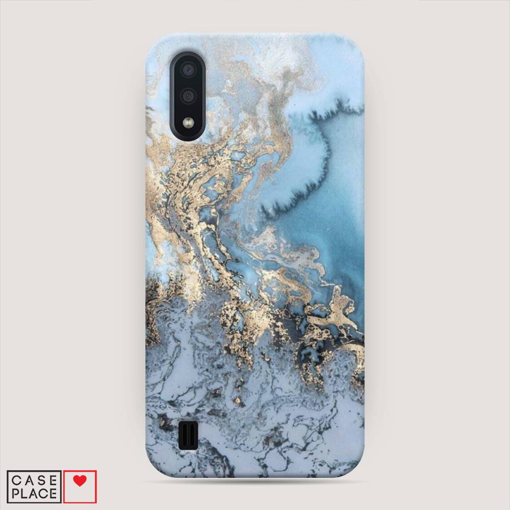 

Пластиковый чехол "Морозная лавина синяя" на Samsung Galaxy A01