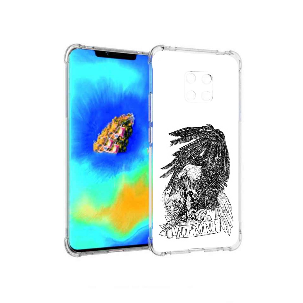 

Чехол MyPads черно белый сокол для Huawei Mate 20 Pro, Прозрачный, Tocco