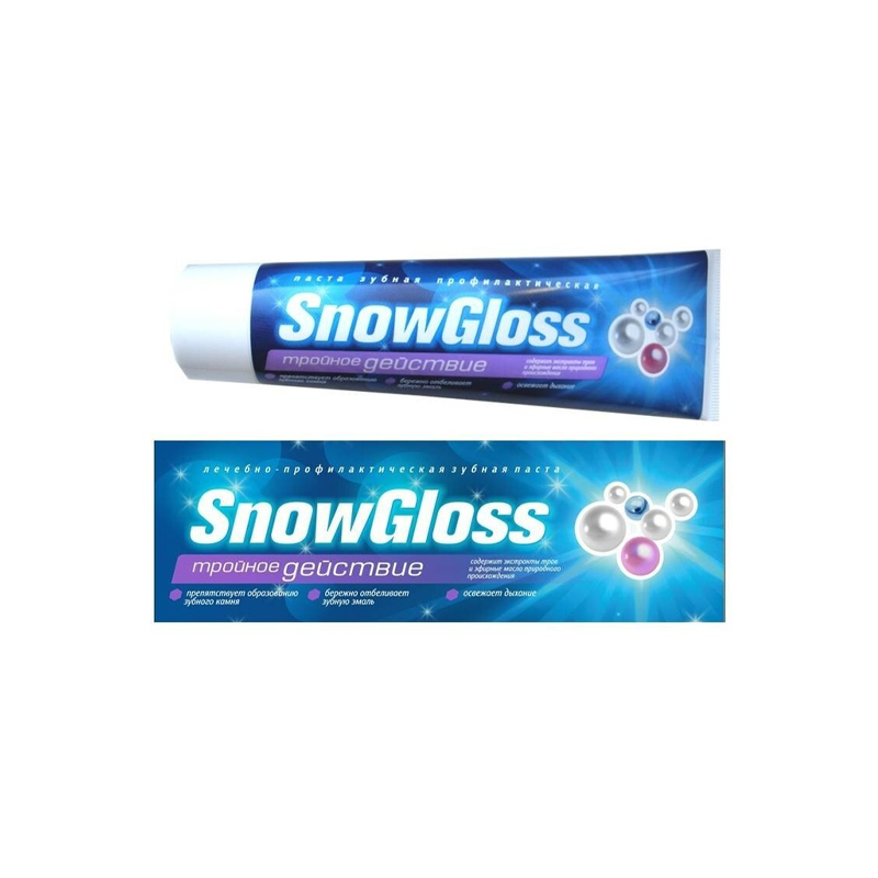 фото Профилактическая зубная паста snowgloss тройное действие