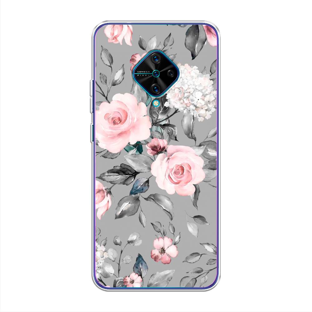 фото Чехол awog "розы на сером" для vivo v17