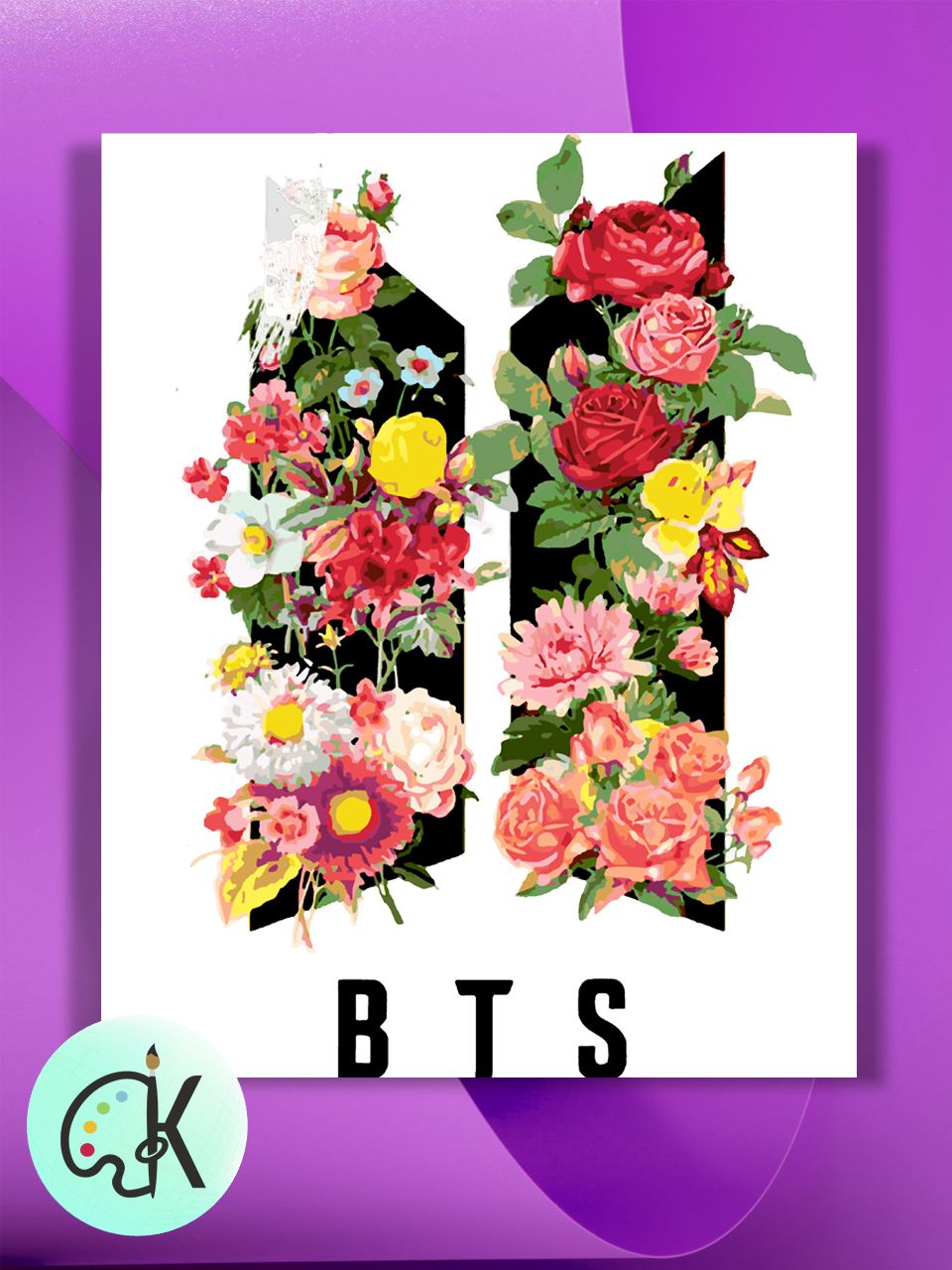 

Картина по номерам на холсте Культура Цвета BTS Logo, 40 х 60 см, BTS Logo