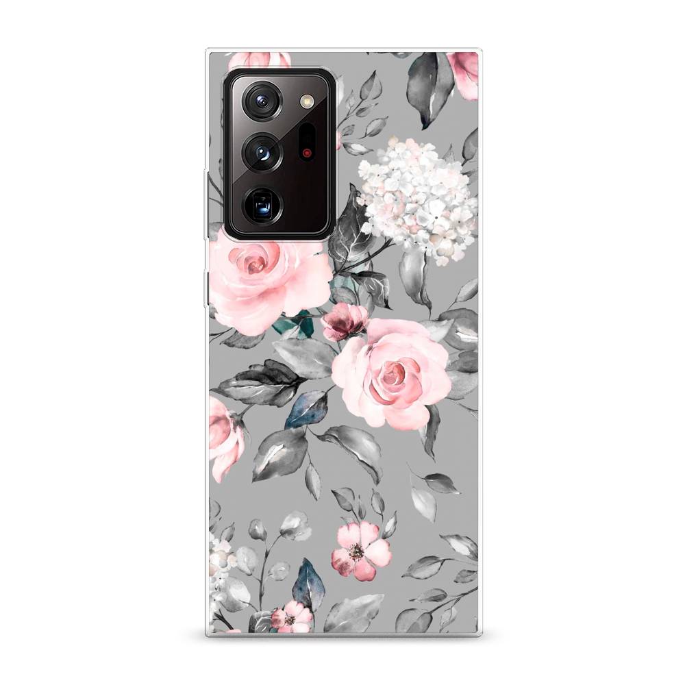 фото Чехол awog "розы на сером" для samsung galaxy note 20 ultra
