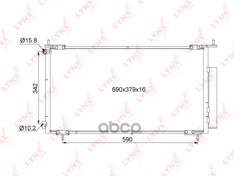 

Радиатор кондиционера с осушителем LYNXAUTO RC0042