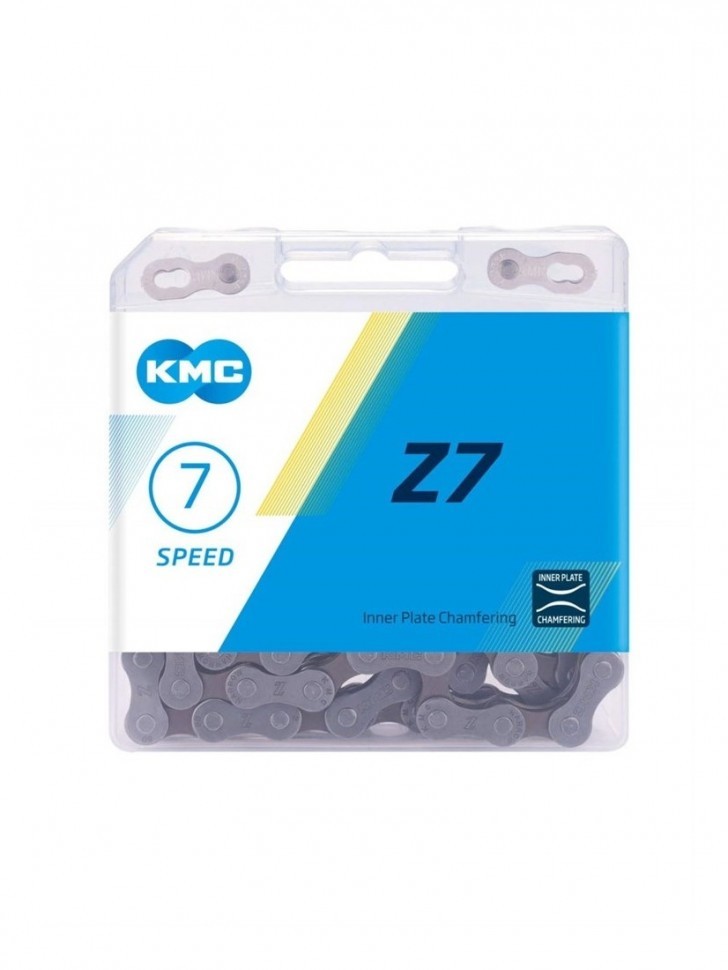 Цепь велосипедная KMC Z7 Grey/Brown, 6/7 (18/21) скоростей, 114 звеньев, 1/2