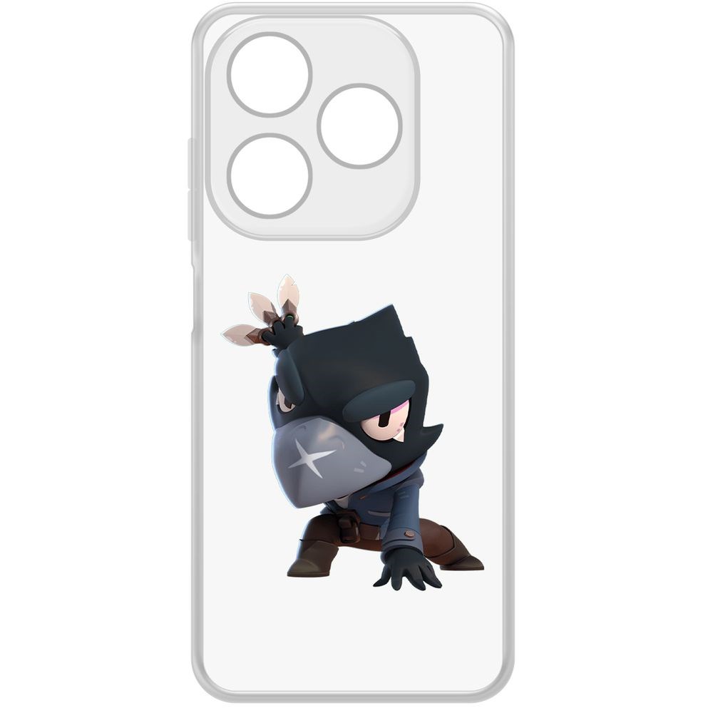 

Чехол-накладка Krutoff Clear Case Brawl Stars-Ворон для TECNO Spark 20, Прозрачный