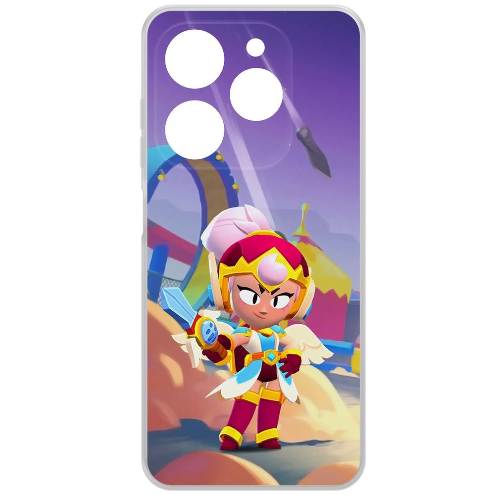 

Чехол-накладка Krutoff Clear Case Brawl Stars-Валькирия Джанет для TECNO Spark 20С, Прозрачный