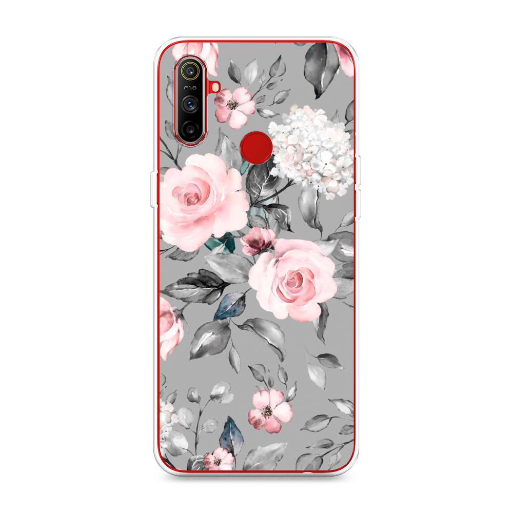 

Чехол Awog "Розы на сером" для Realme C3, 253050-8