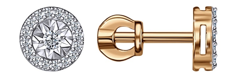 

Серьги из золота Kari Jewelry 232998, бриллиант, 232998