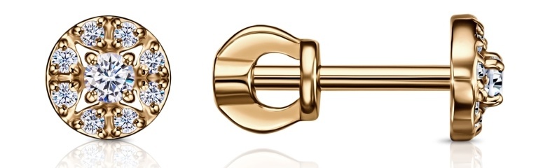 

Серьги из золота Kari Jewelry 232996, фианит, 232996