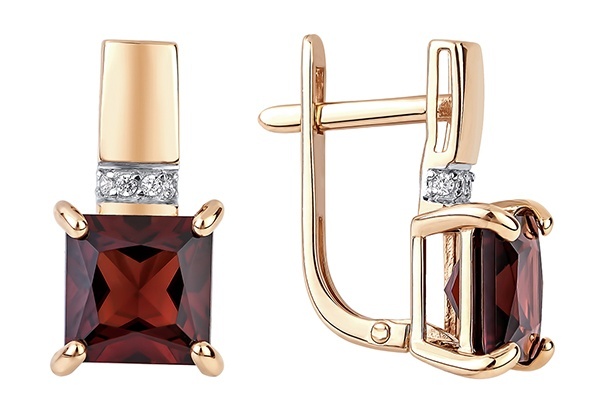 

Серьги из золота Kari Jewelry 232369, гранат/фианит, 232369