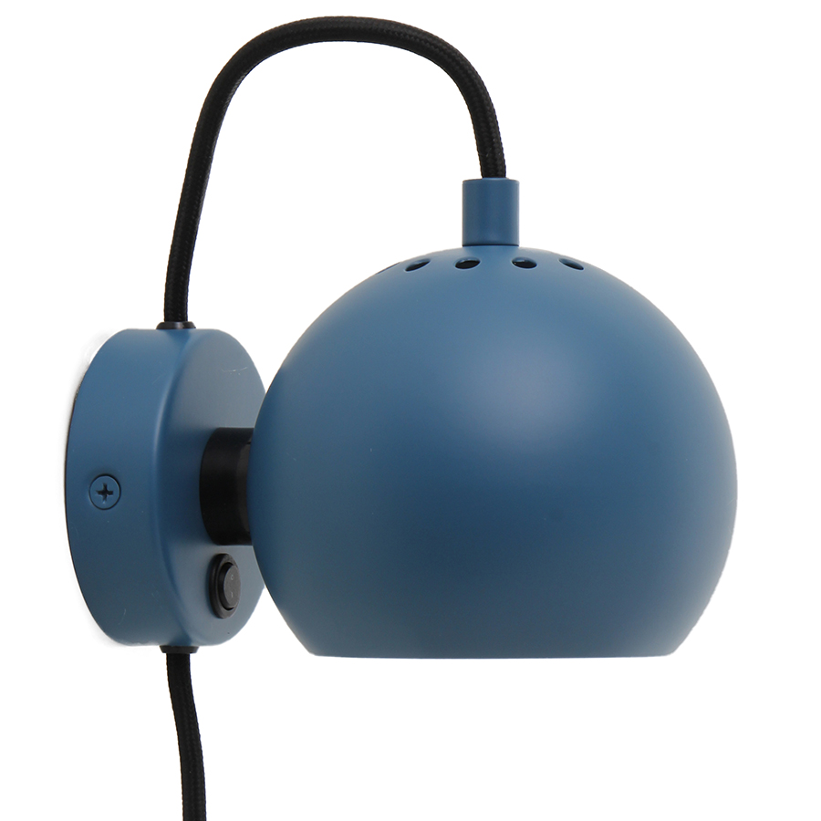 фото Лампа настенная ball, ø12 см, синяя матовая frandsen