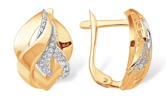 

Серьги из золота Kari Jewelry 232235, фианит, 232235