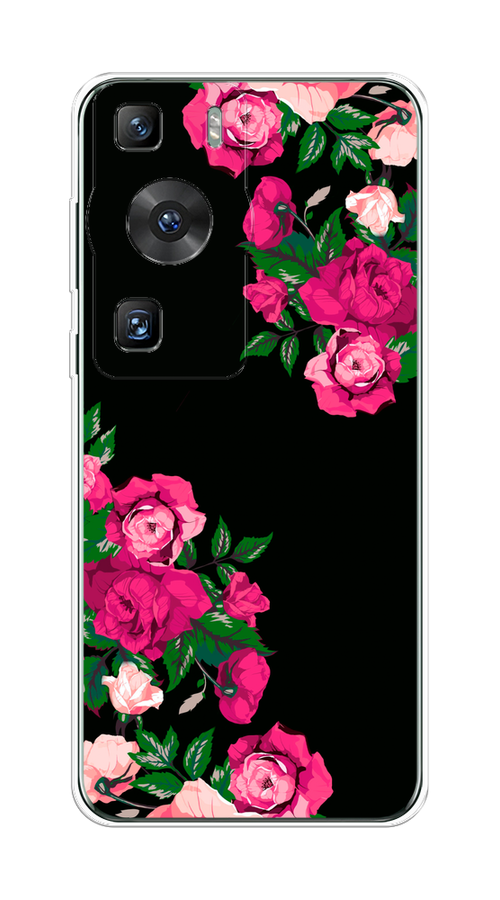 

Чехол на Huawei P60/P60 Pro "Розы фуксия", Черный;розовый;зеленый, 6121150-1