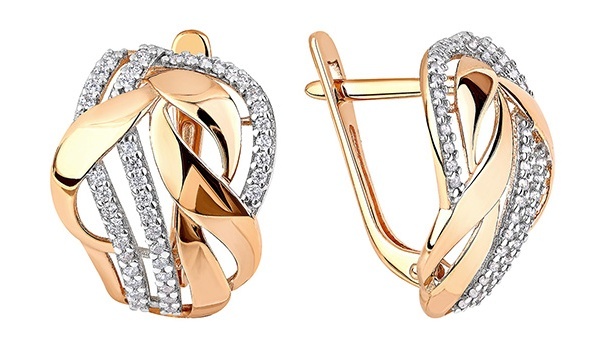 

Серьги из золота Kari Jewelry 223074, фианит, 223074