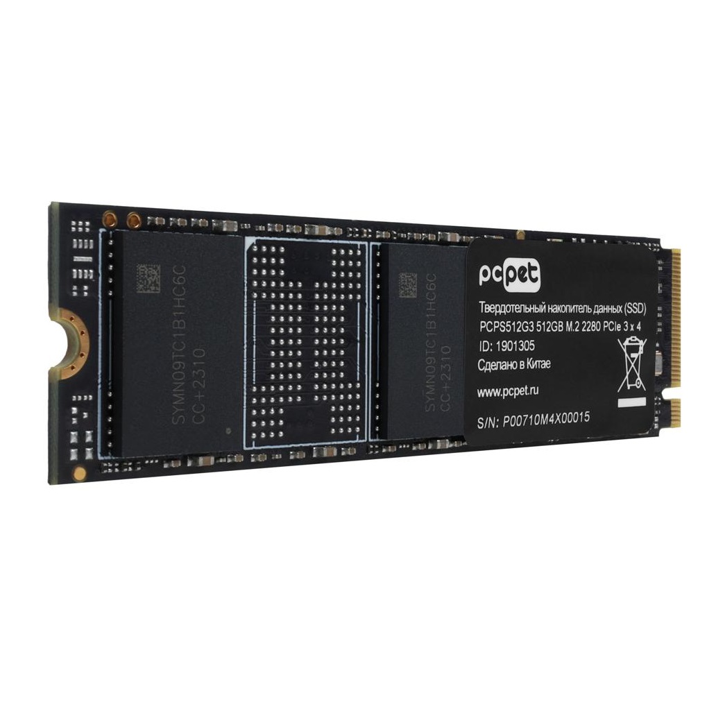 

Внутренний SSD накопитель PC Pet PCPS512G3 512 ГБ M.2 2280 OEM, PCPS512G3