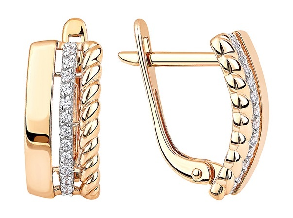 

Серьги из золота Kari Jewelry 223072, фианит, 223072