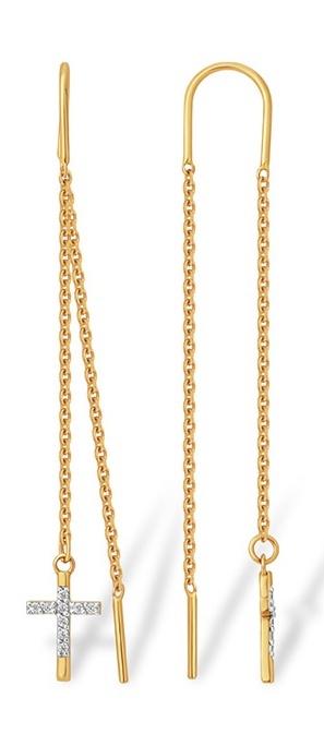 

Серьги из золота Kari Jewelry 222658, фианит, 222658