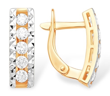

Серьги из золота Kari Jewelry 222656, фианит, 222656