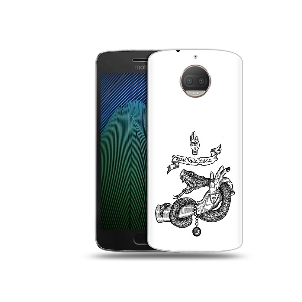 

Чехол MyPads Tocco для Motorola Moto G5S Plus змея на руке рисунок (PT75337.377.366), Прозрачный, Tocco