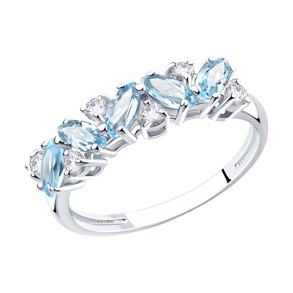 

Кольцо из серебра р. 17,5 SOKOLOV 92010006, фианит\топаз, 92010006