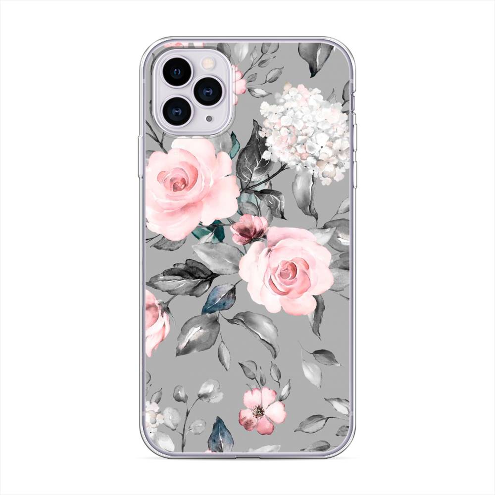 фото Чехол awog "розы на сером" для apple iphone 11 pro